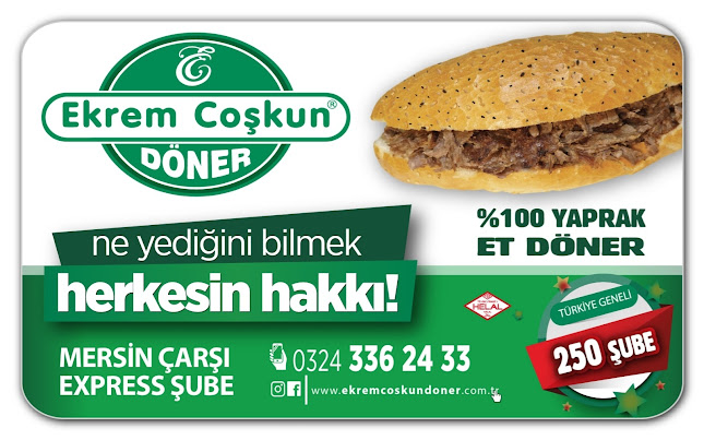 MERSİN EKREM COŞKUN DÖNER ÇARŞI ŞUBE - Gastronomi ve konaklama