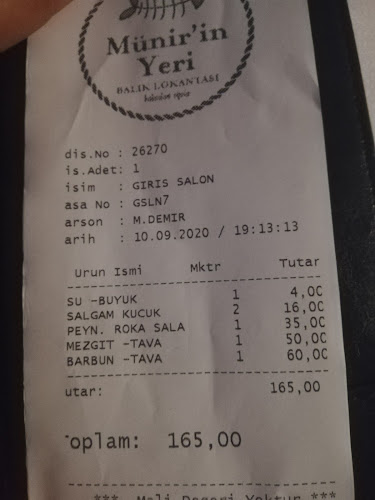 MÜNİR'İN YERİ BALIK LOKANTASI - Samsun