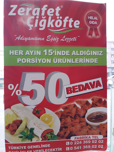 Opinii despre Zerafet Çiğköfte în Yıldırım - Gastronomi ve konaklama