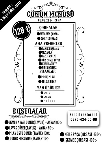 Kandil Restorant - Gastronomi ve konaklama